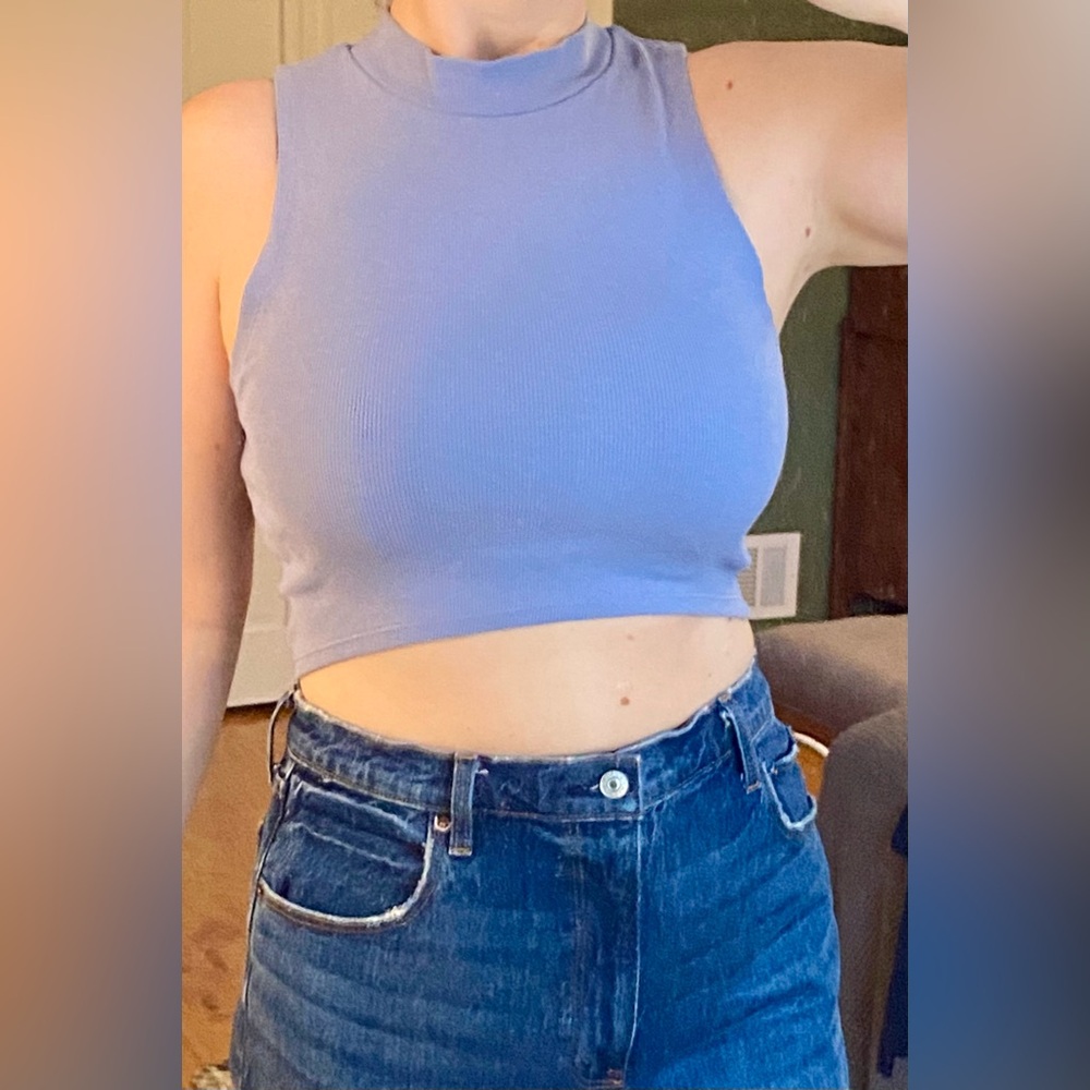 Light blue crop top